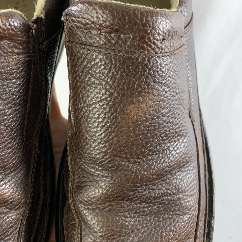Dr Martens Mens Y2K Pebbled Leather Slip On Loafers Size 14 Brown Grunge Comfort